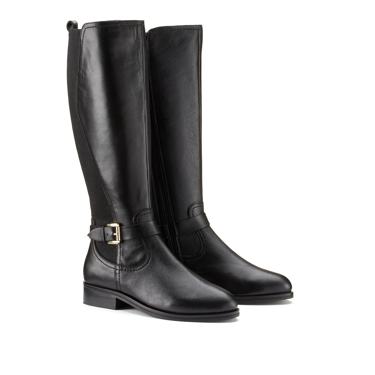 Bottes cavaliere mollet elastique noir La Redoute Collections Plus La Redoute