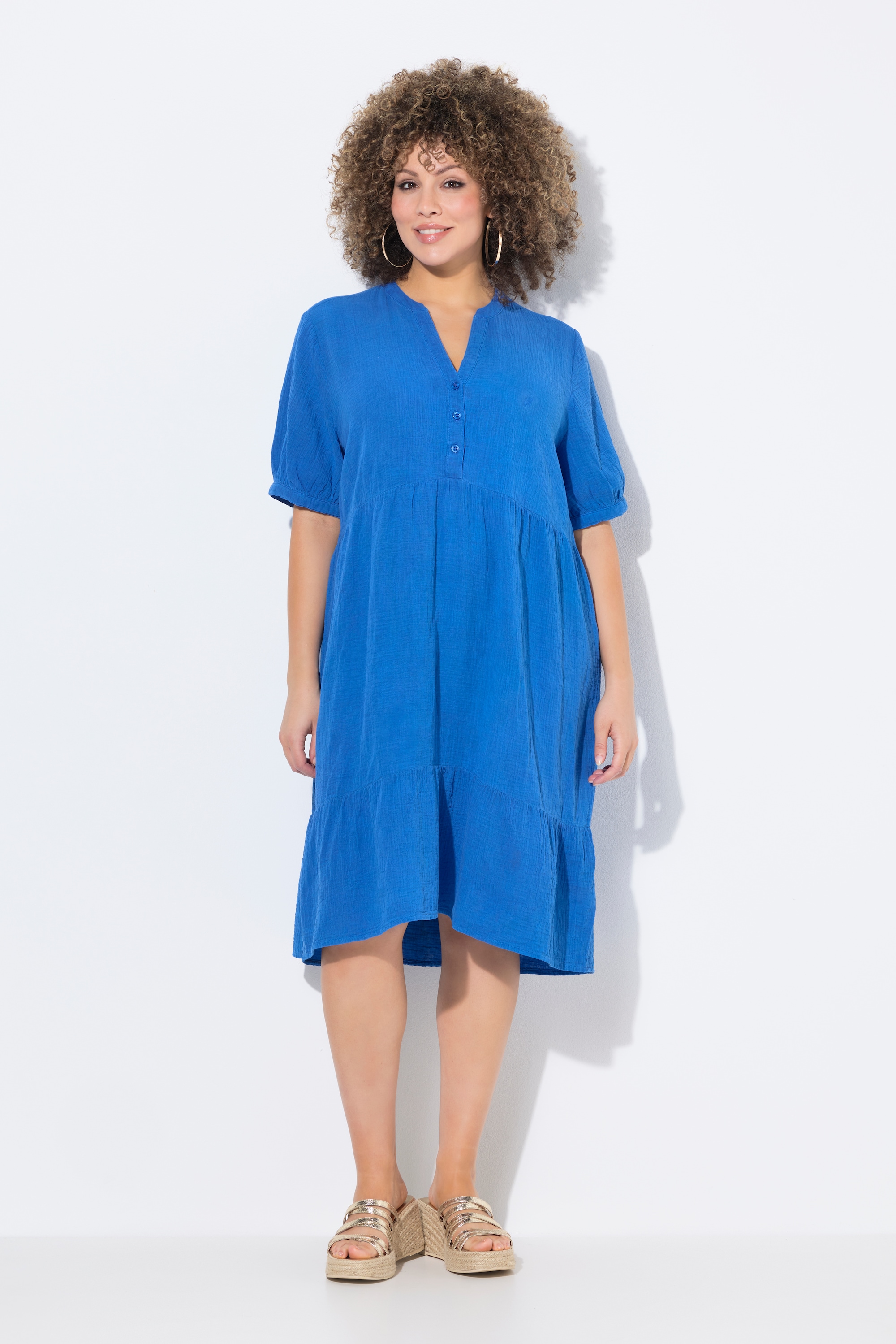 Robe en mousseline. Col tunisien et manches, ULLA POPKEN