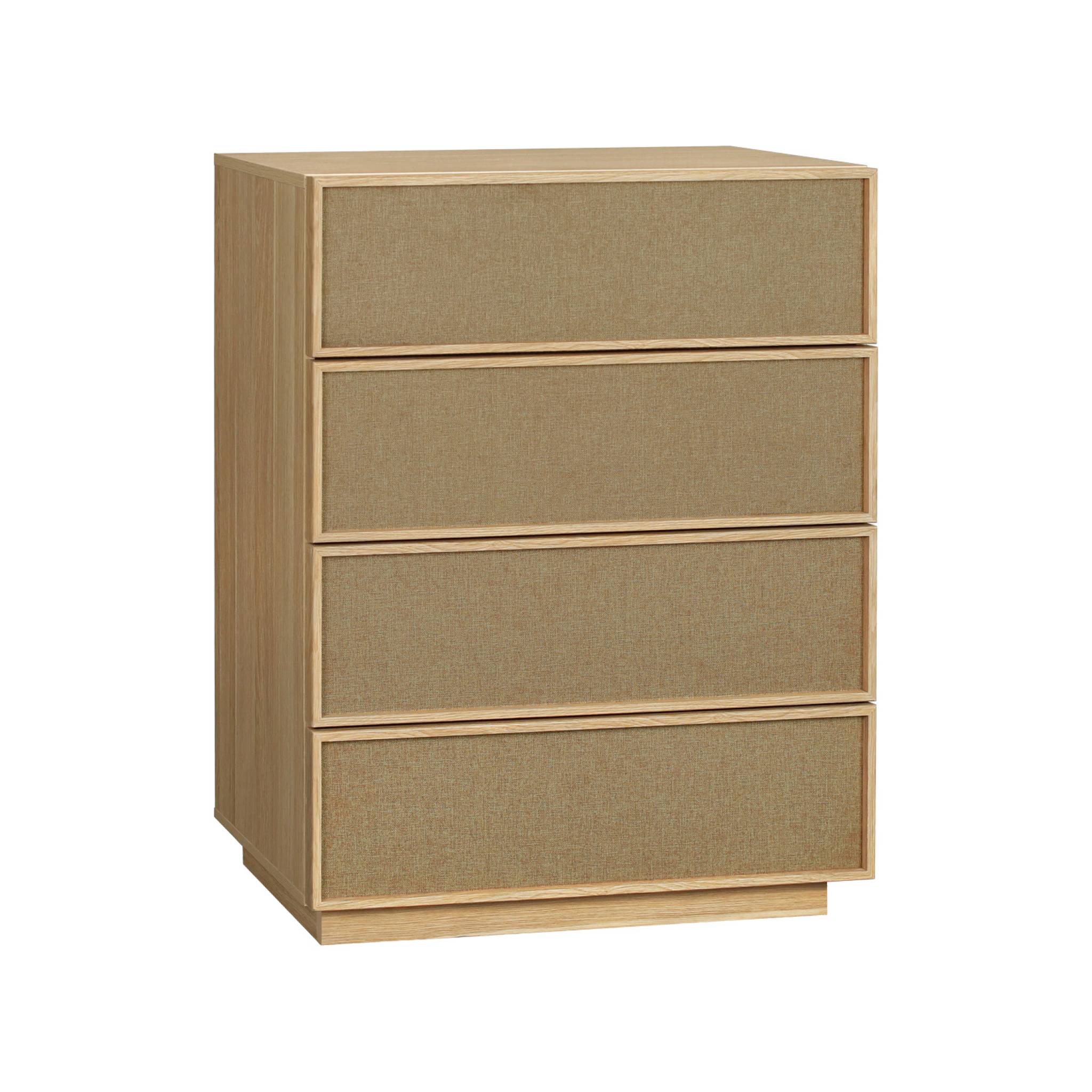 Commode de rangement décor bois et tissu 4 tiroirs KUBA, SWEEEK