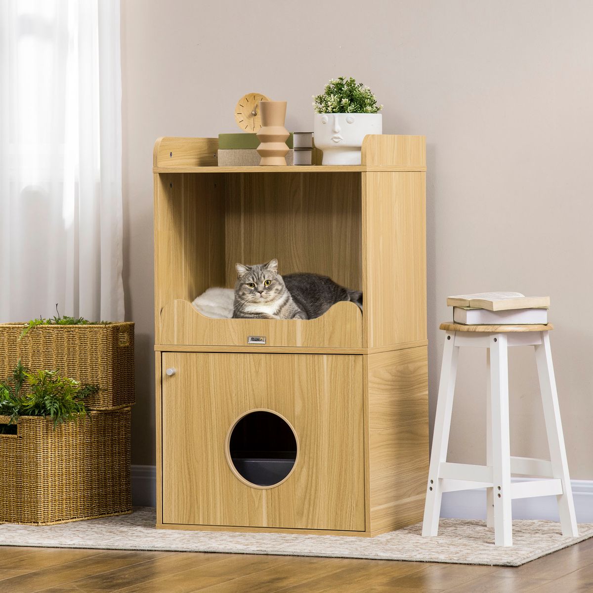 Pawhut Maison de toilette pour chat style industriel (D31-062V00AK) au  meilleur prix sur