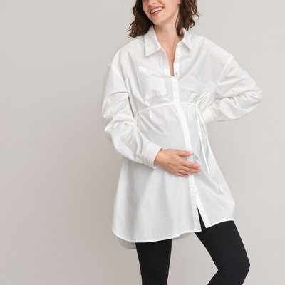Cotton Maternity Shirt with Long Sleeves LA REDOUTE COLLECTIONS