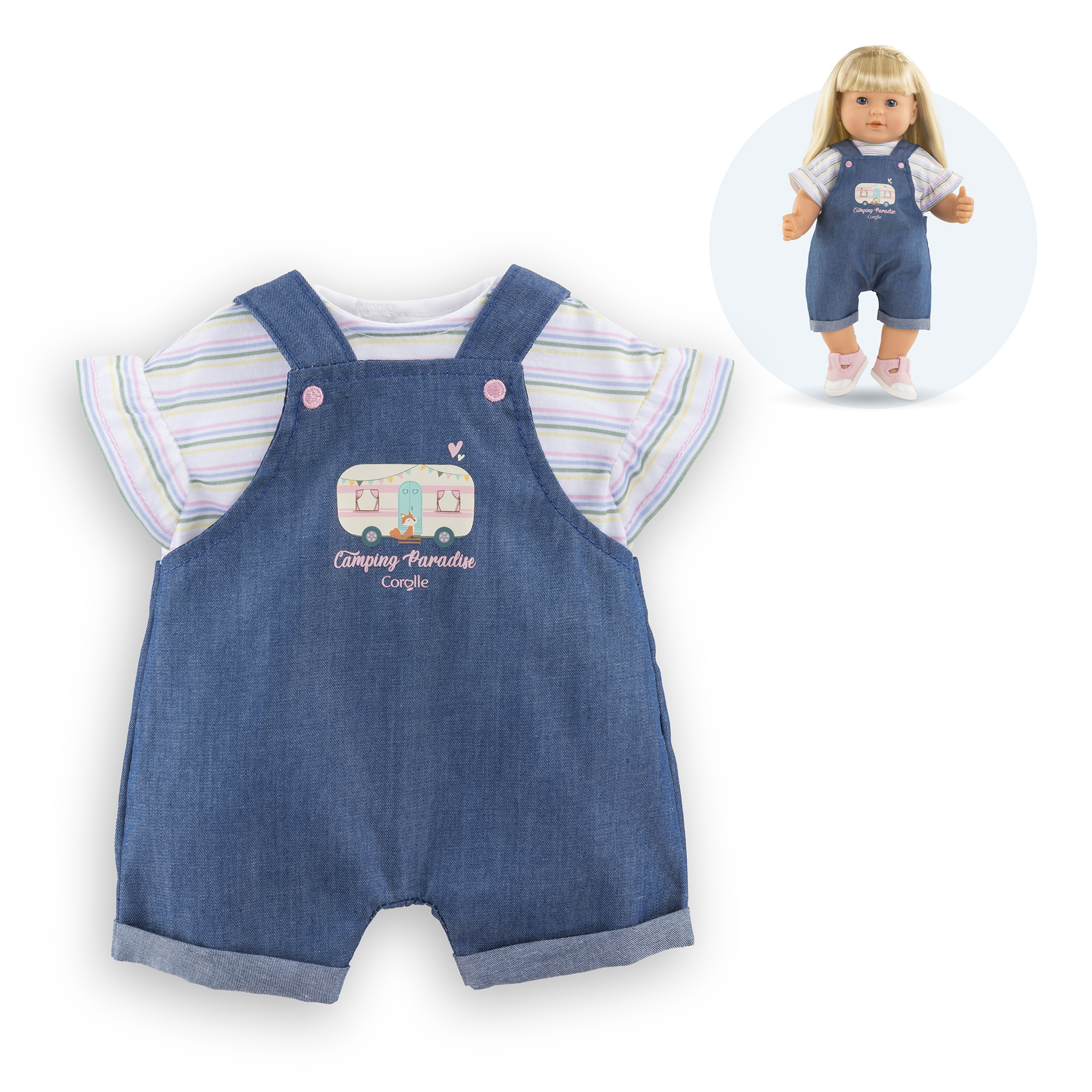 Combishort & T-Shirt Petit Explorateur pour poupon 36 cm, COROLLE