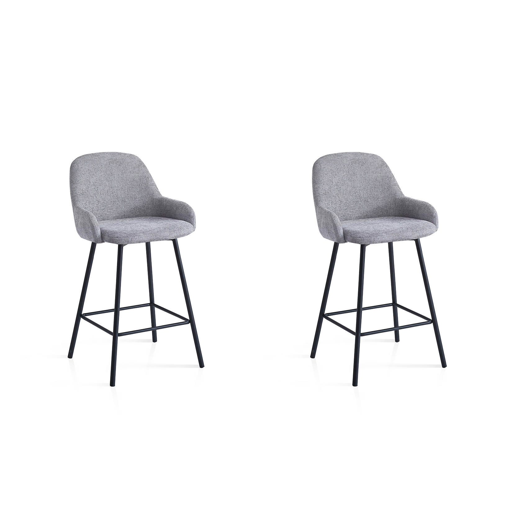 Lot de 2 tabourets hauts tissu et métal, ASTOR, HISPANOHOGAR