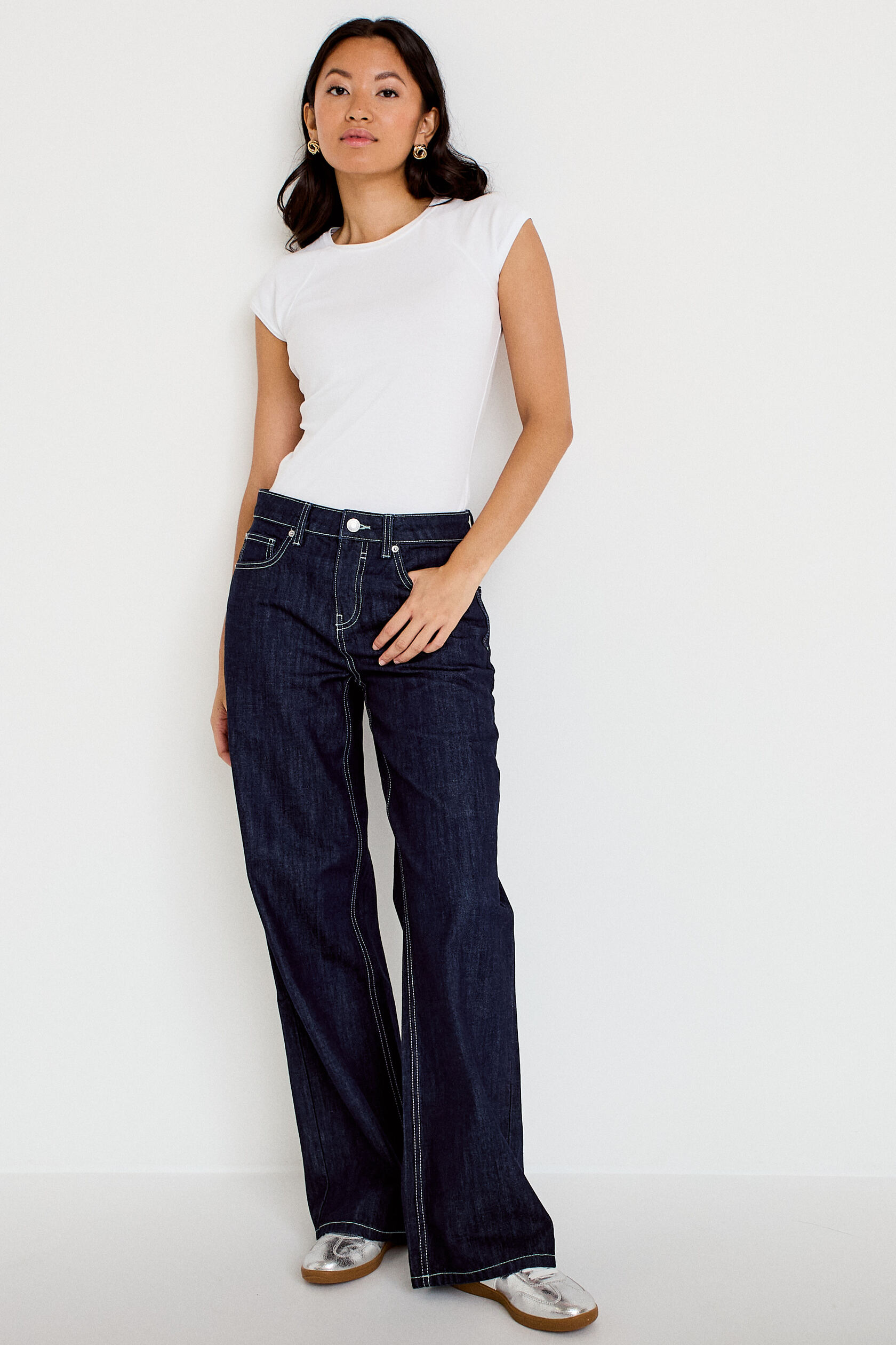 Jean wide leg taille basse, CACHE CACHE