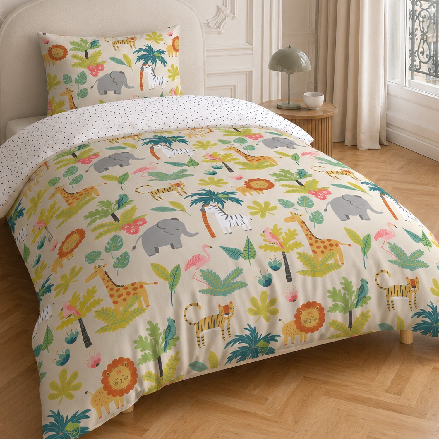 Parure de lit enfant en coton motif safari, C DESIGN HOME TEXTILE