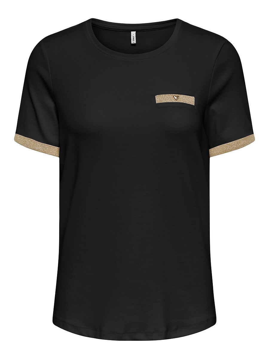 T-shirt manches courtes, détail poitrine, ONLY
