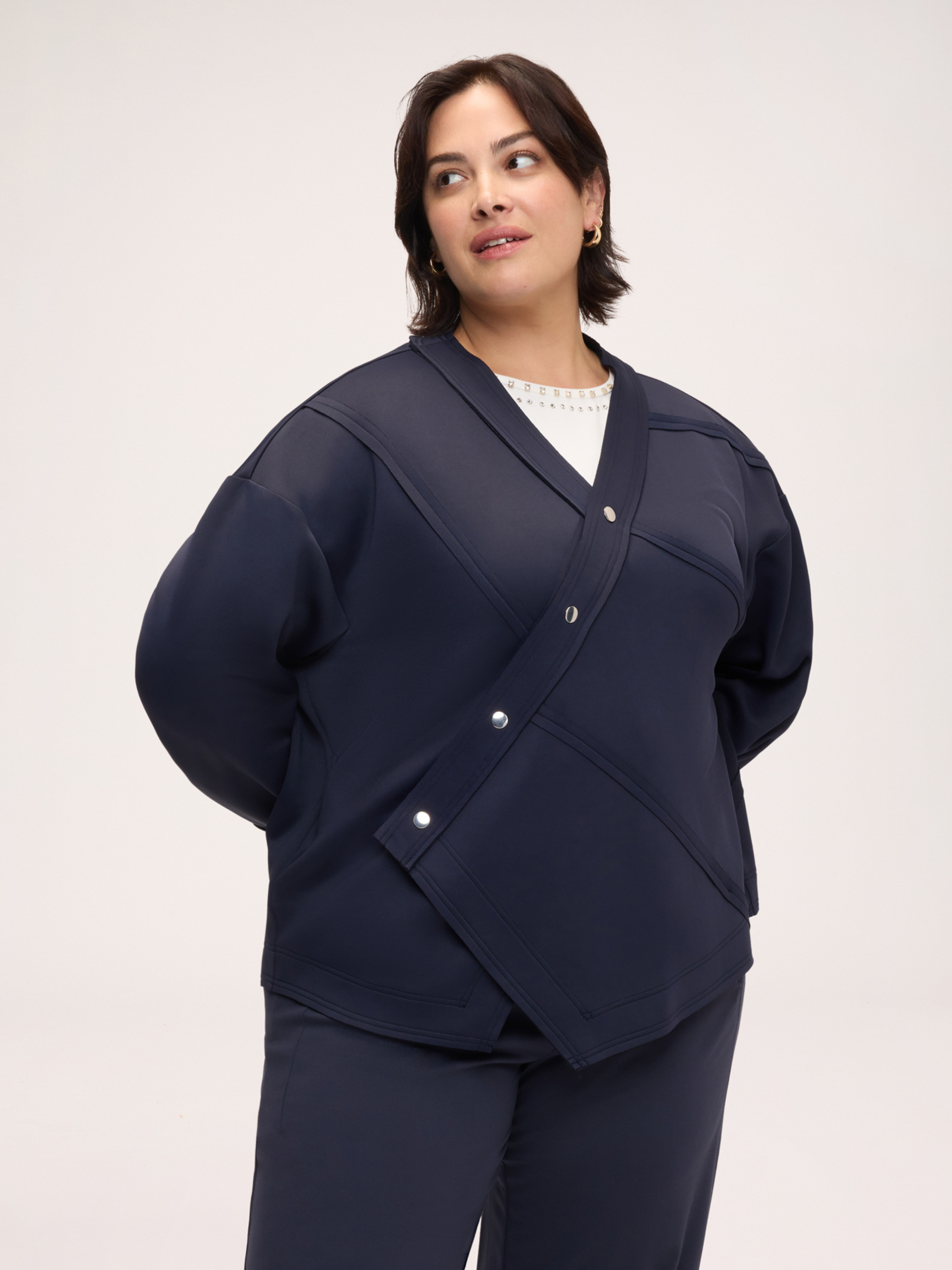 Sweat-shirt avec fermeture asymétrique, FIORELLA RUBINO