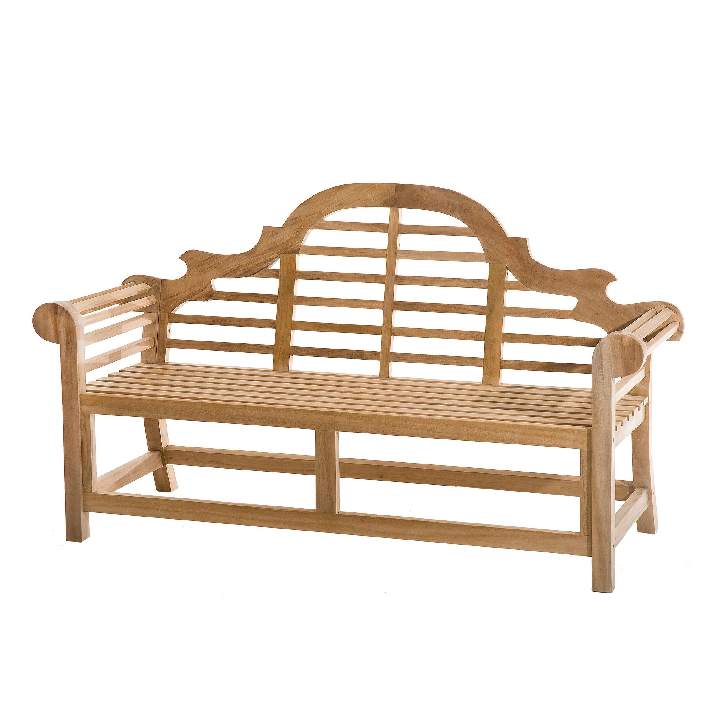 Banc de jardin style asiatique en bois de teck brut massif 2 places SUMMER 166cm, PIER IMPORT