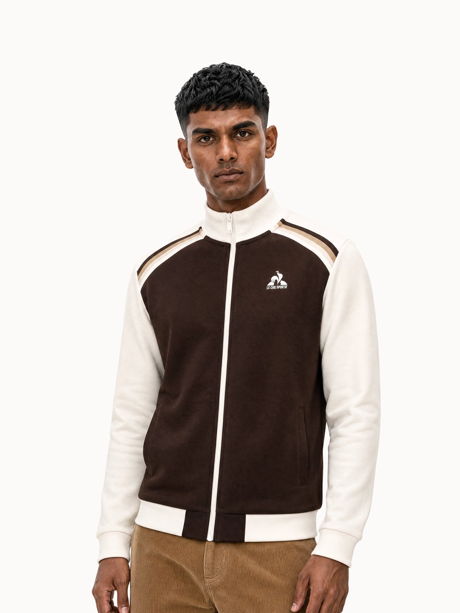 Veste zippée en double face avec bandes rayées épaules Heritage, LE COQ SPORTIF