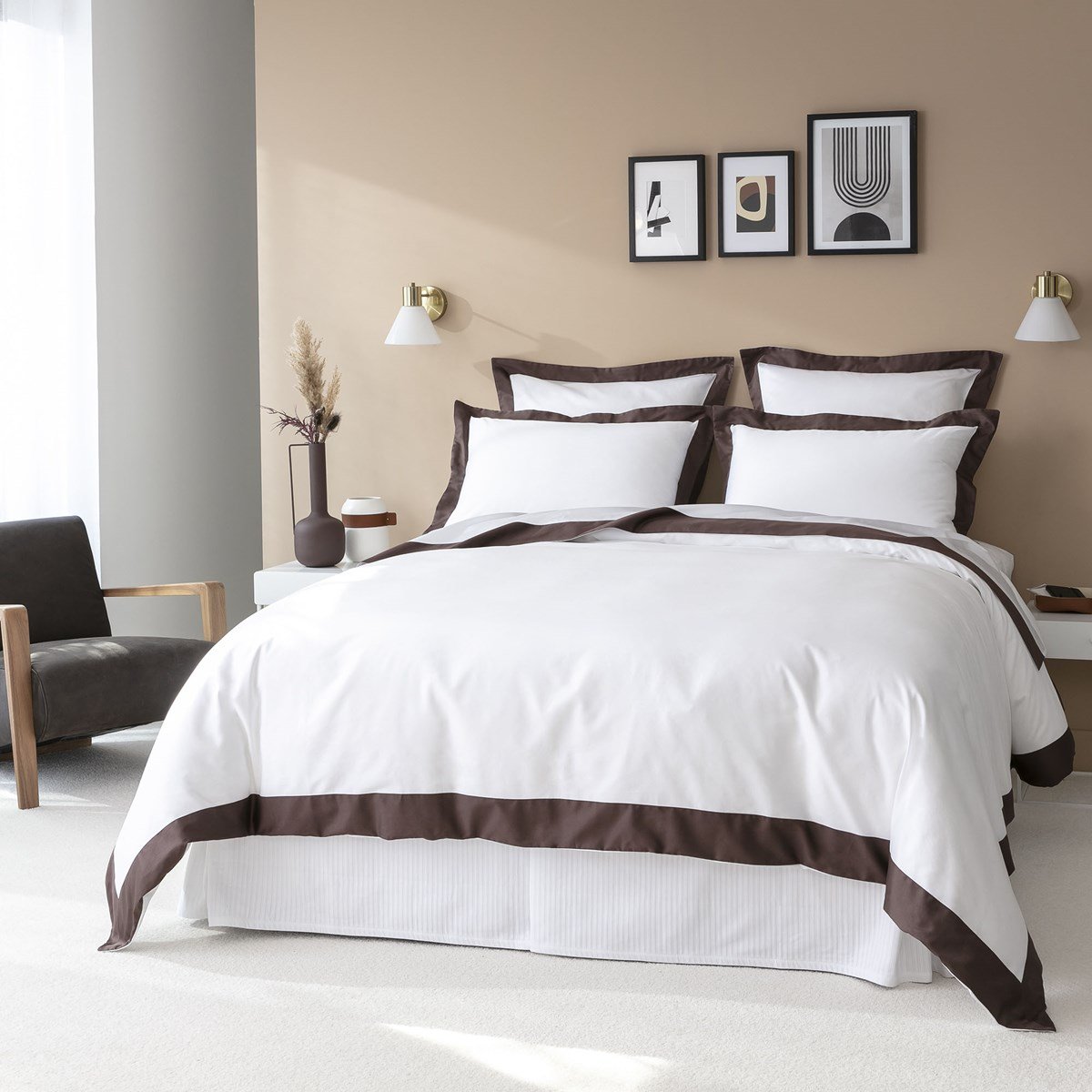 Drap plat satin de coton égyptien CELESTE, MPC MAISON