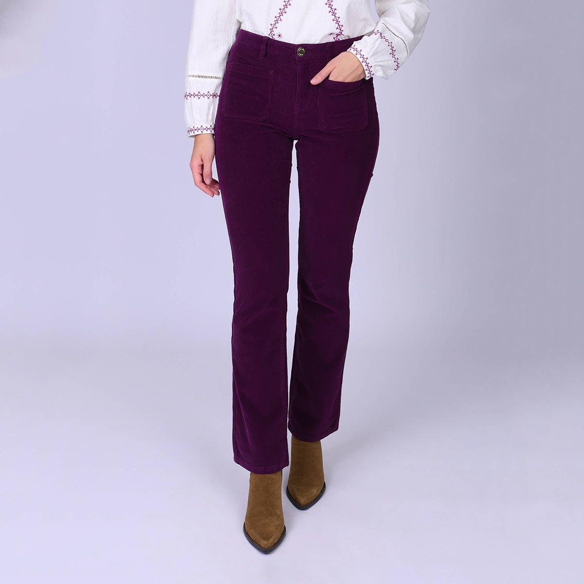 Pantalon velours bootcut, MISE AU GREEN