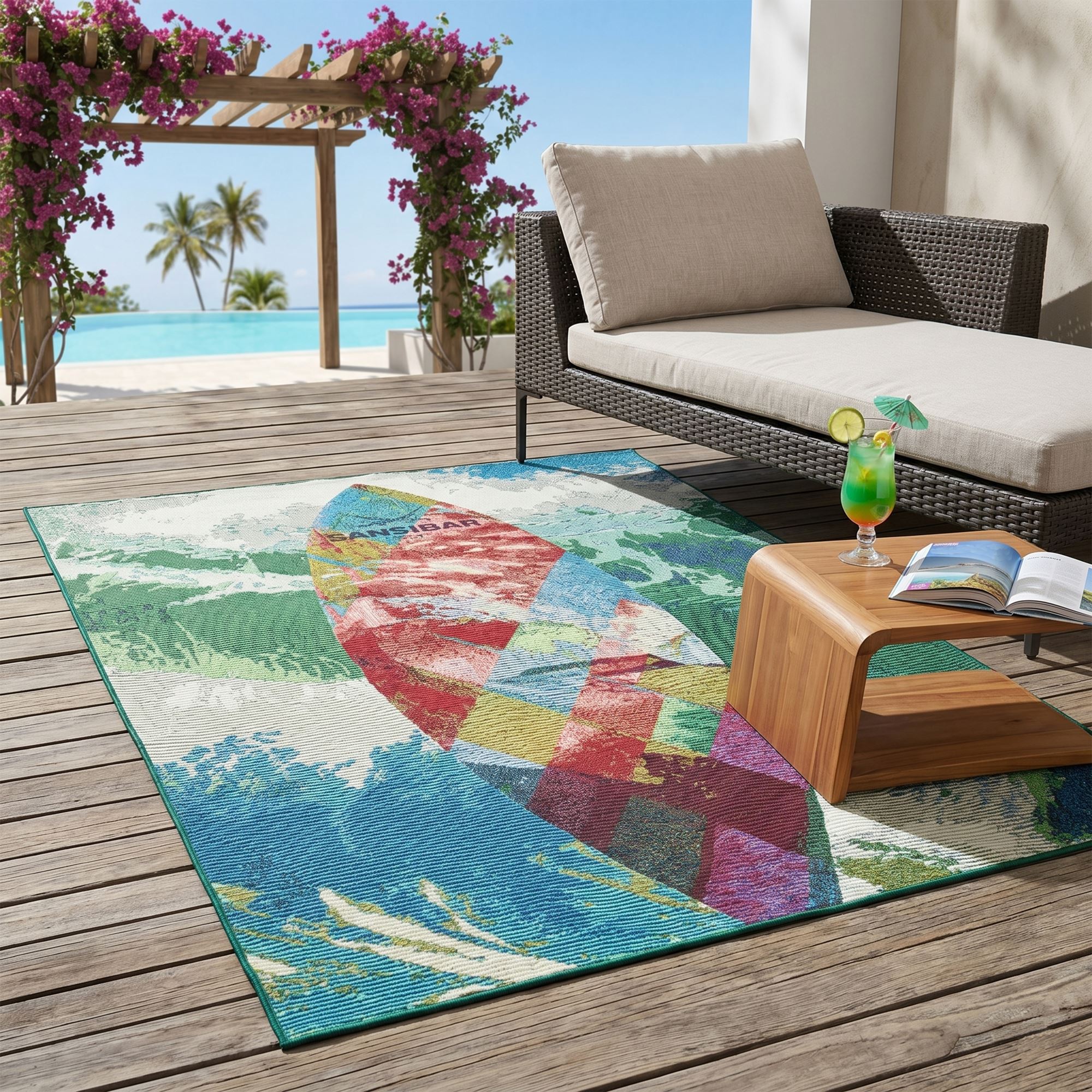 Tapis d'été pour l'intérieur et l'extérieur - RANTUM BEACH, THEKO
