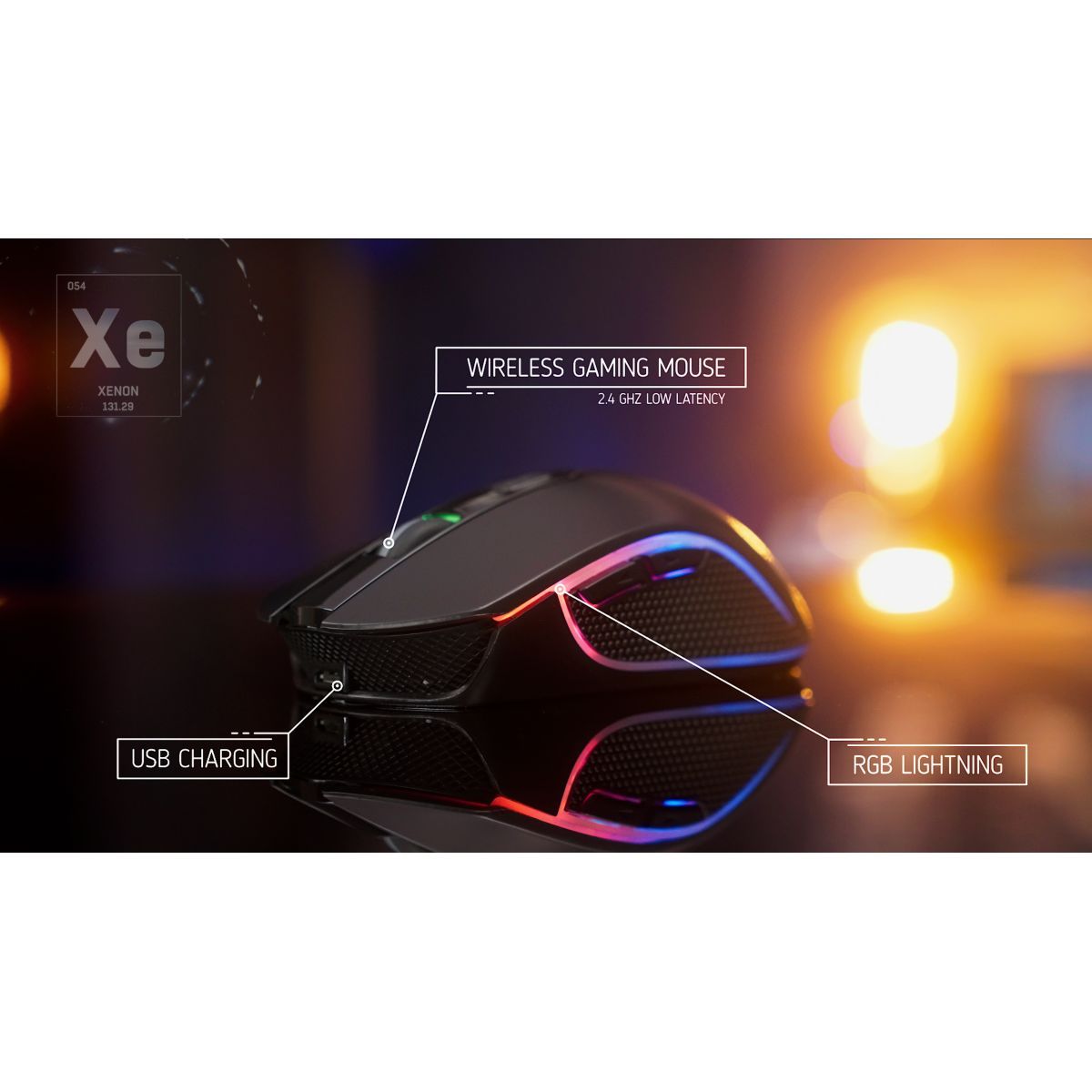 THE G-LAB KULT-XENON Souris Gaming RGB Sans fil - 5000 DPI