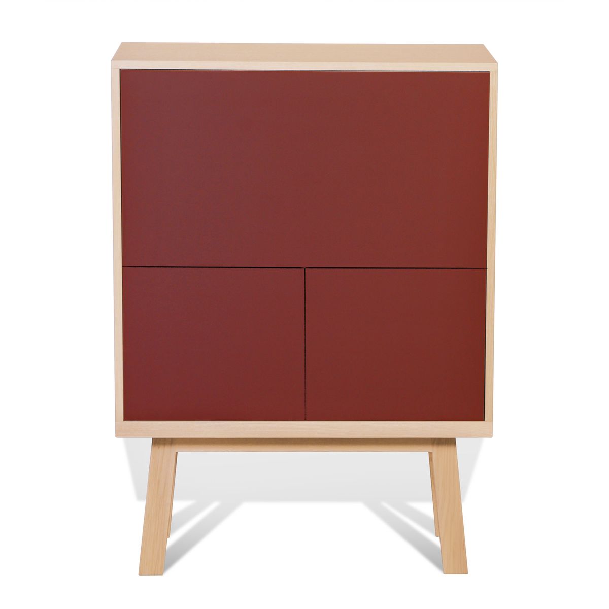 bureau secretaire avec rangement de 90 cm large, en frene