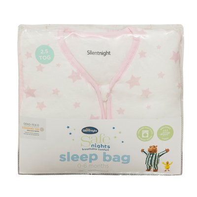 0-6 Months 2.5 Tog Safe Nights Baby Sleeping Bag SILENTNIGHT