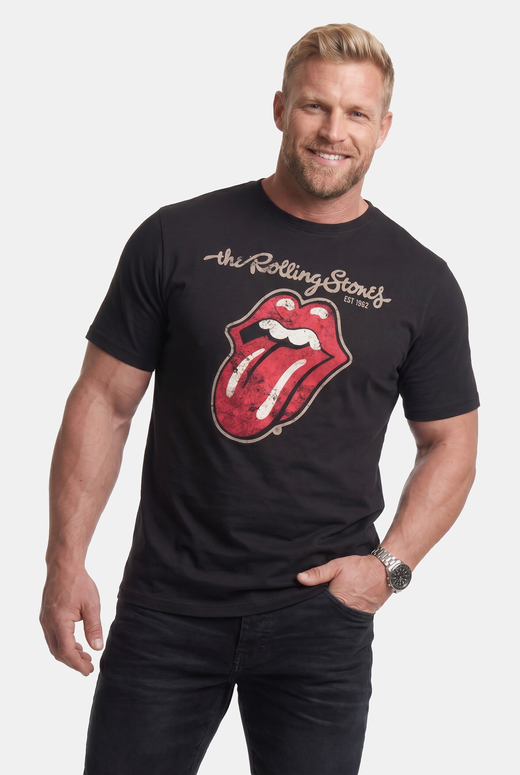 T-shirt à imprimé Rolling Stones et col rond, JP1880