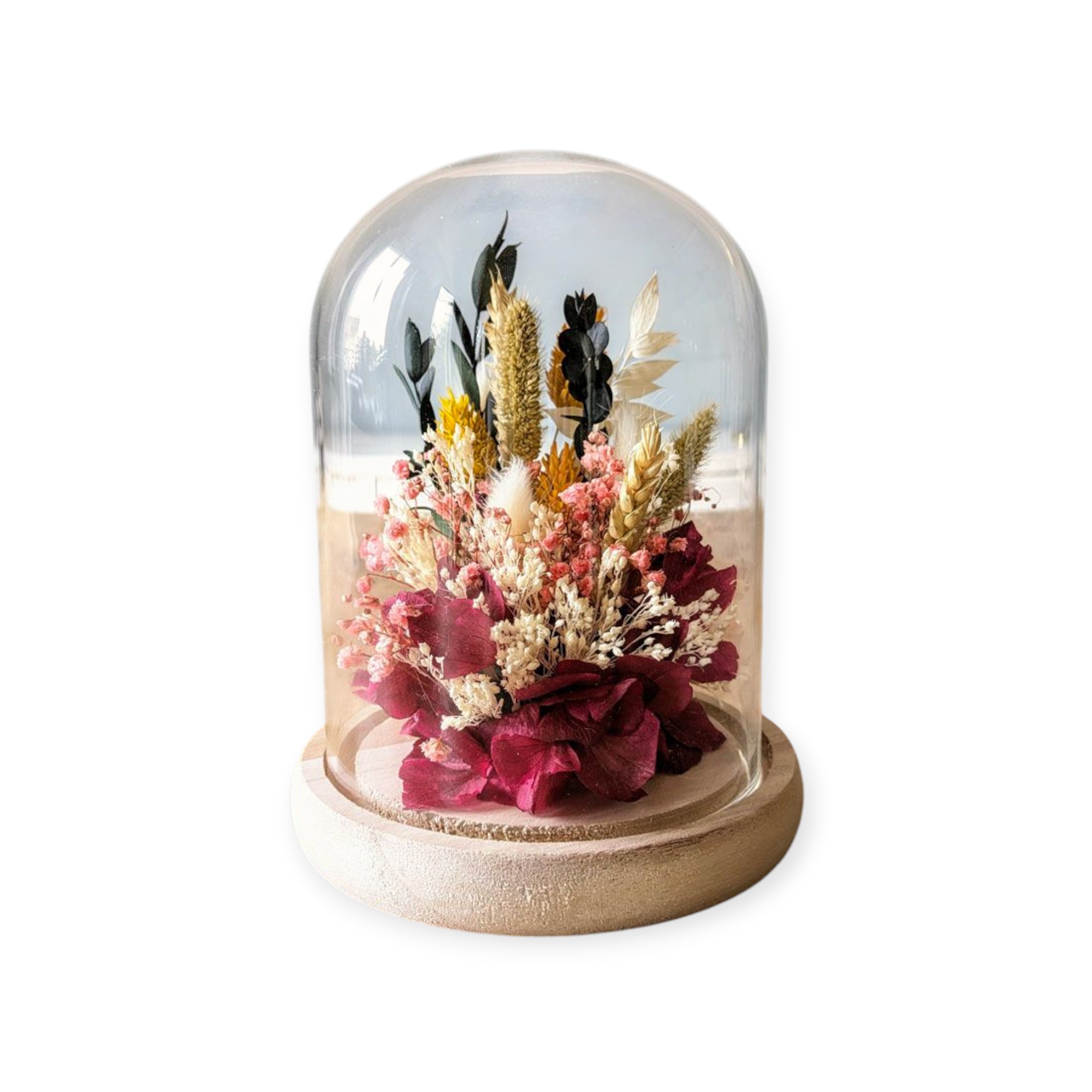 Cloche de fleurs séchées AGATHE, RECONCILIATION VEGETALE