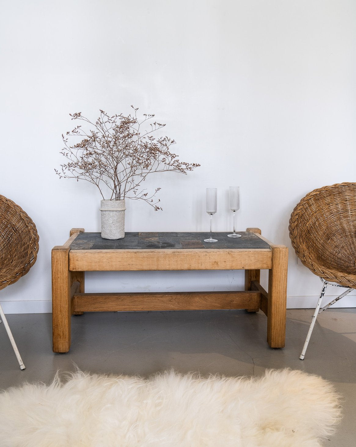 Table basse en ardoise Liv N°269 - Bon état, DEBONGOUT