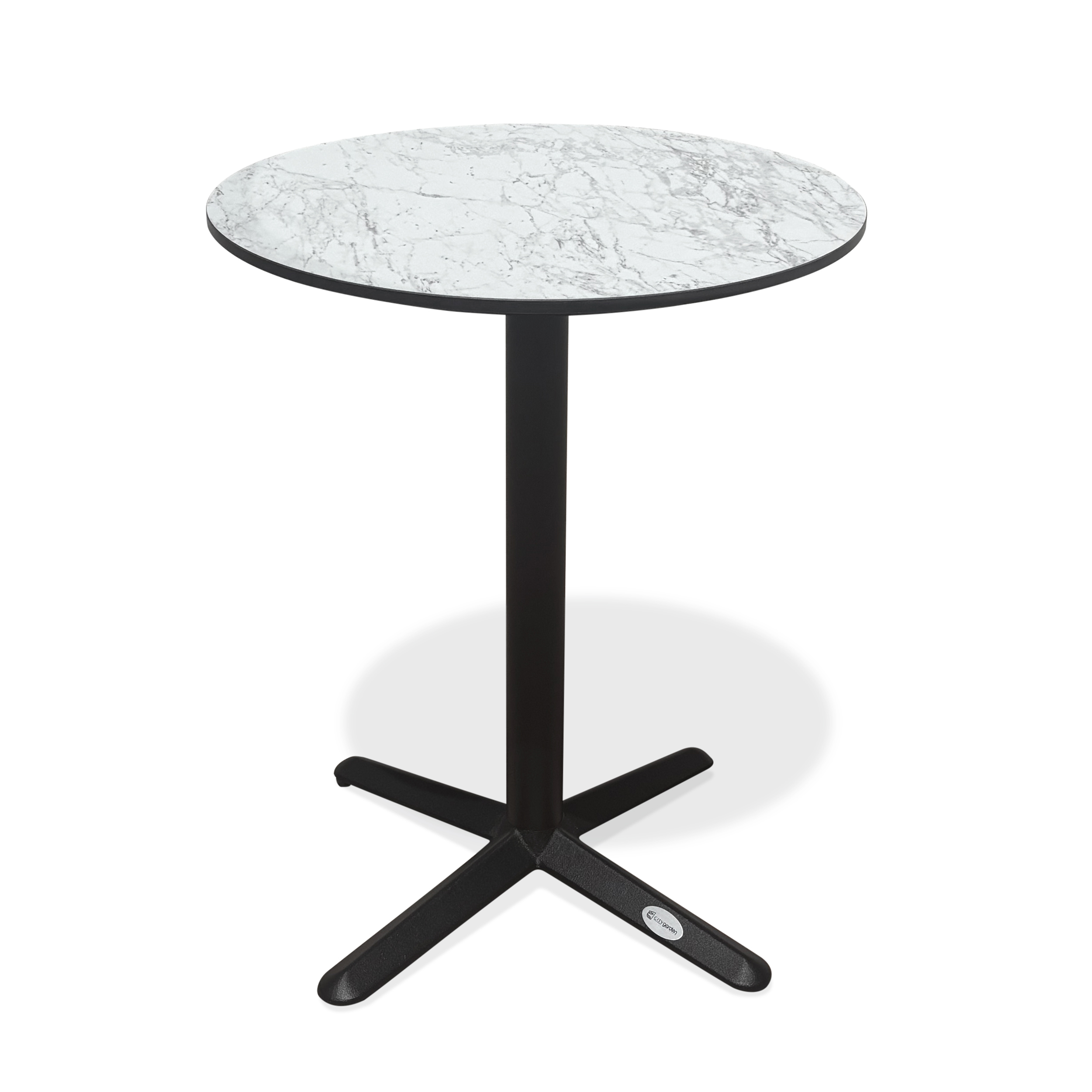 Table ronde de jardin en acier et plateau HPL BISTRO, DCB GARDEN