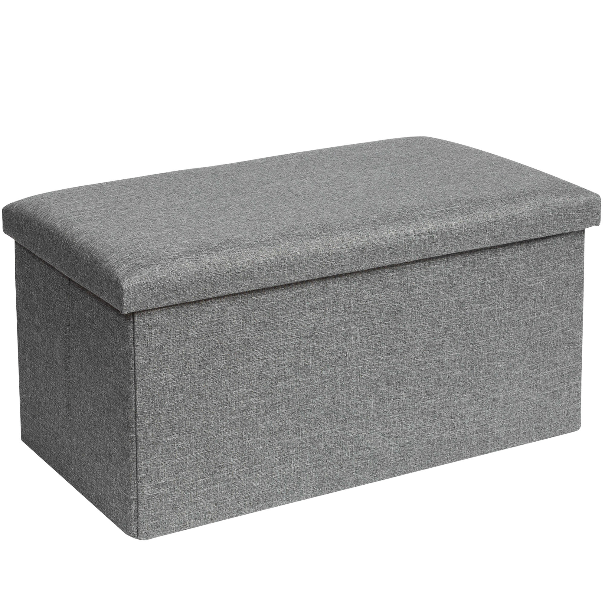 Banquette coffre de rangement gris 76x38x38cm, WADIGA