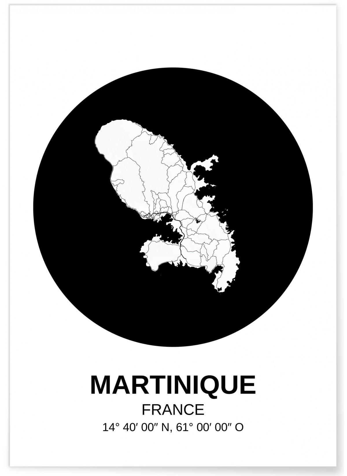 Affiche Carte Martinique, L'AFFICHERIE