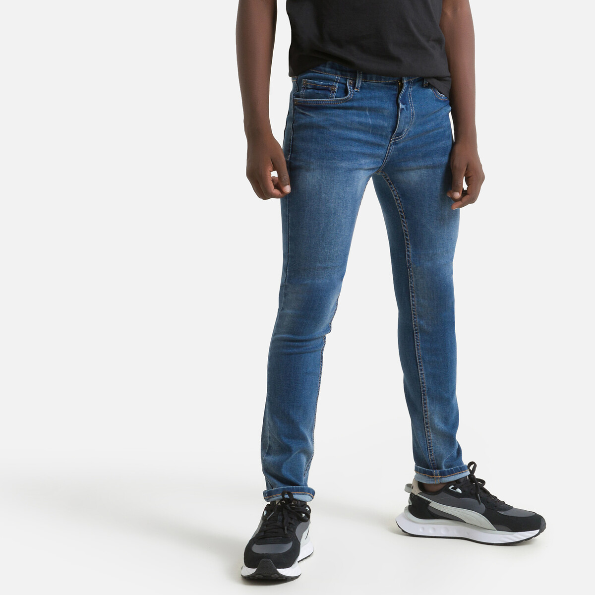 La Redoute Garçon Vêtements Pantalons & Jeans Jeans Skinny Jean skinny à taille basse 
