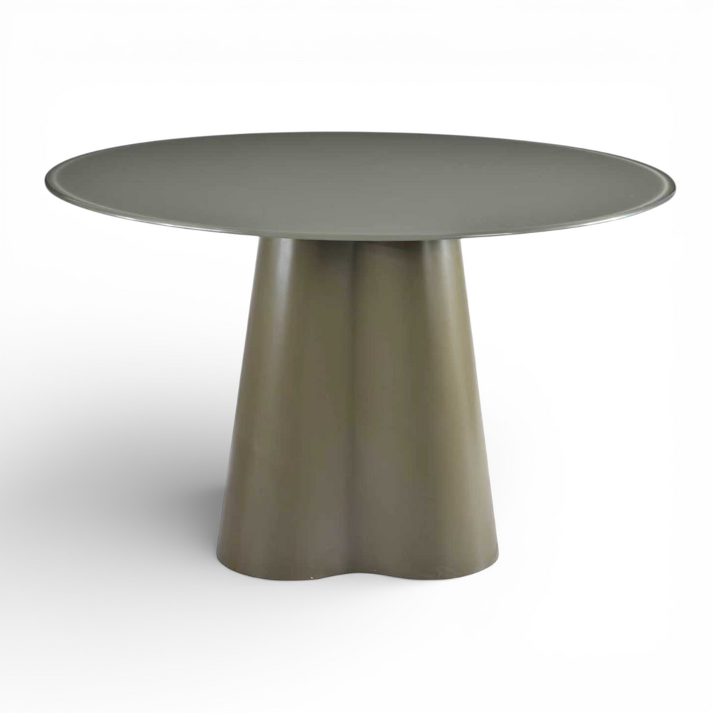 Table repas D120 en verre rouge brillant, ZAGO