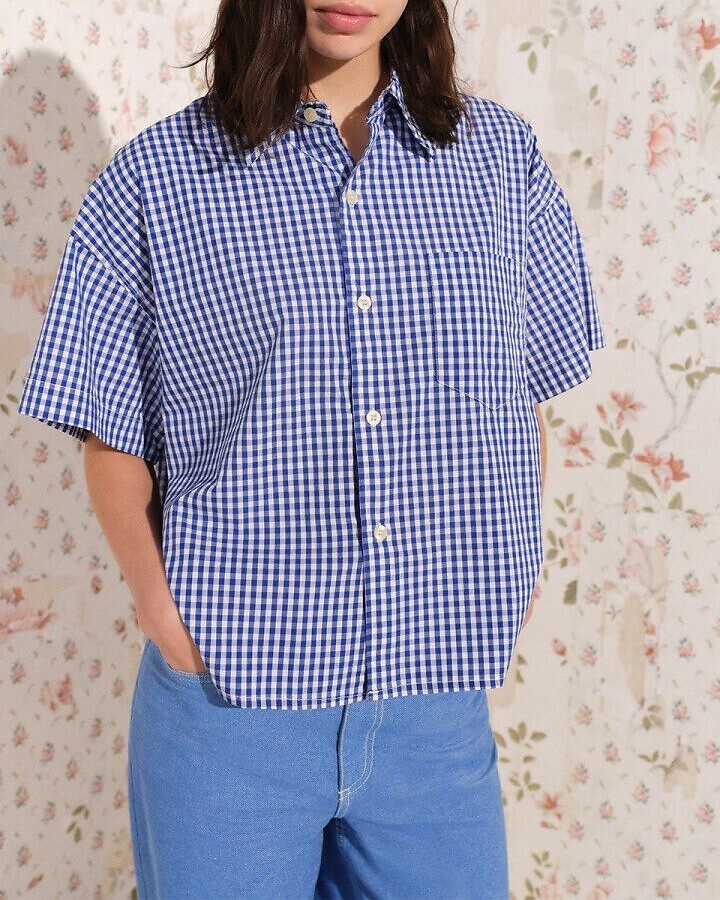 Chemise vichy ample à manches courtes, EKIROW, AMERICAN VINTAGE