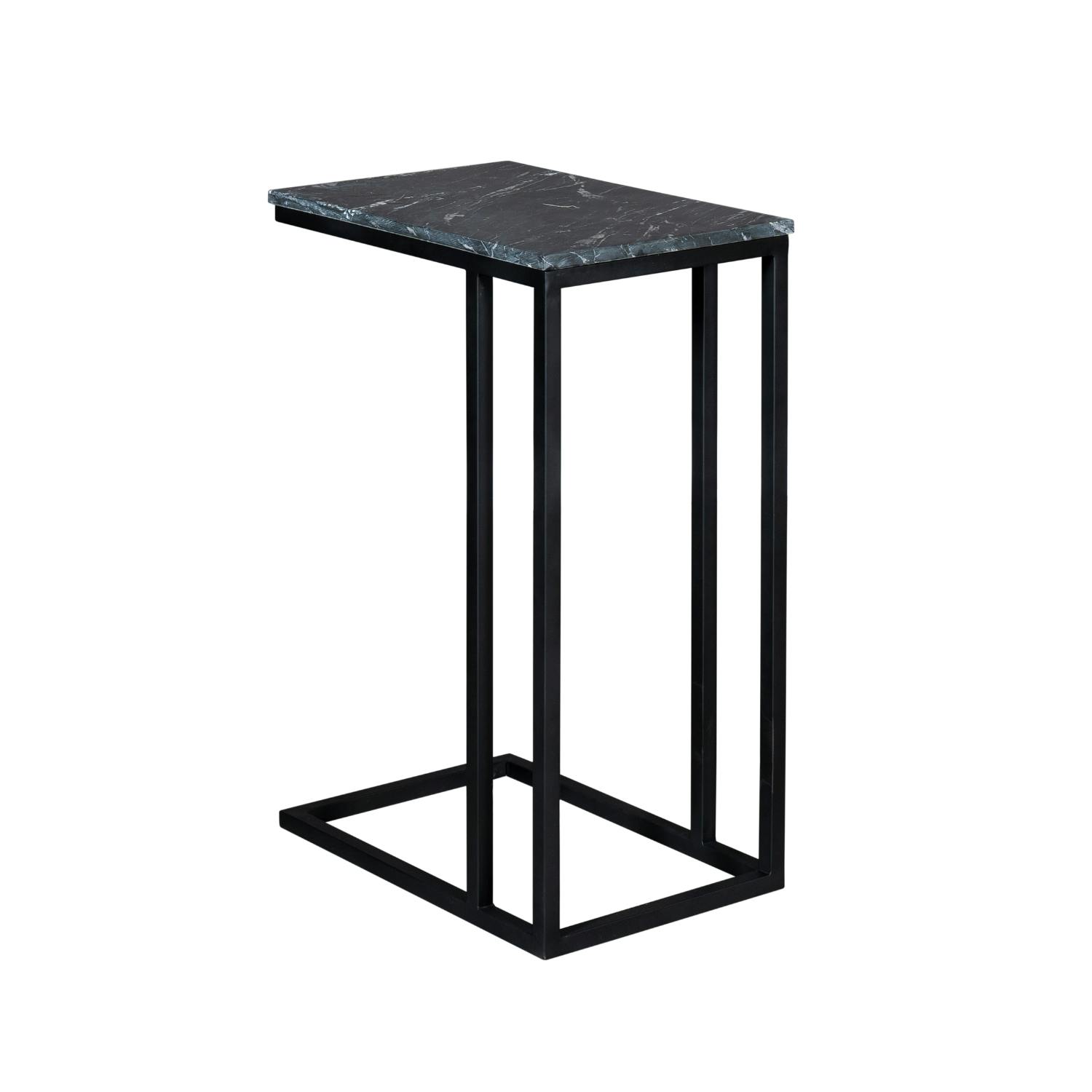 Table d'appoint marbre noir pour ordinateur DUOMO, PIER IMPORT