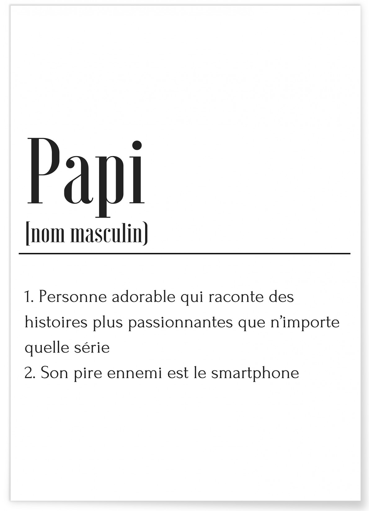 Affiche Définition Papi, L'AFFICHERIE