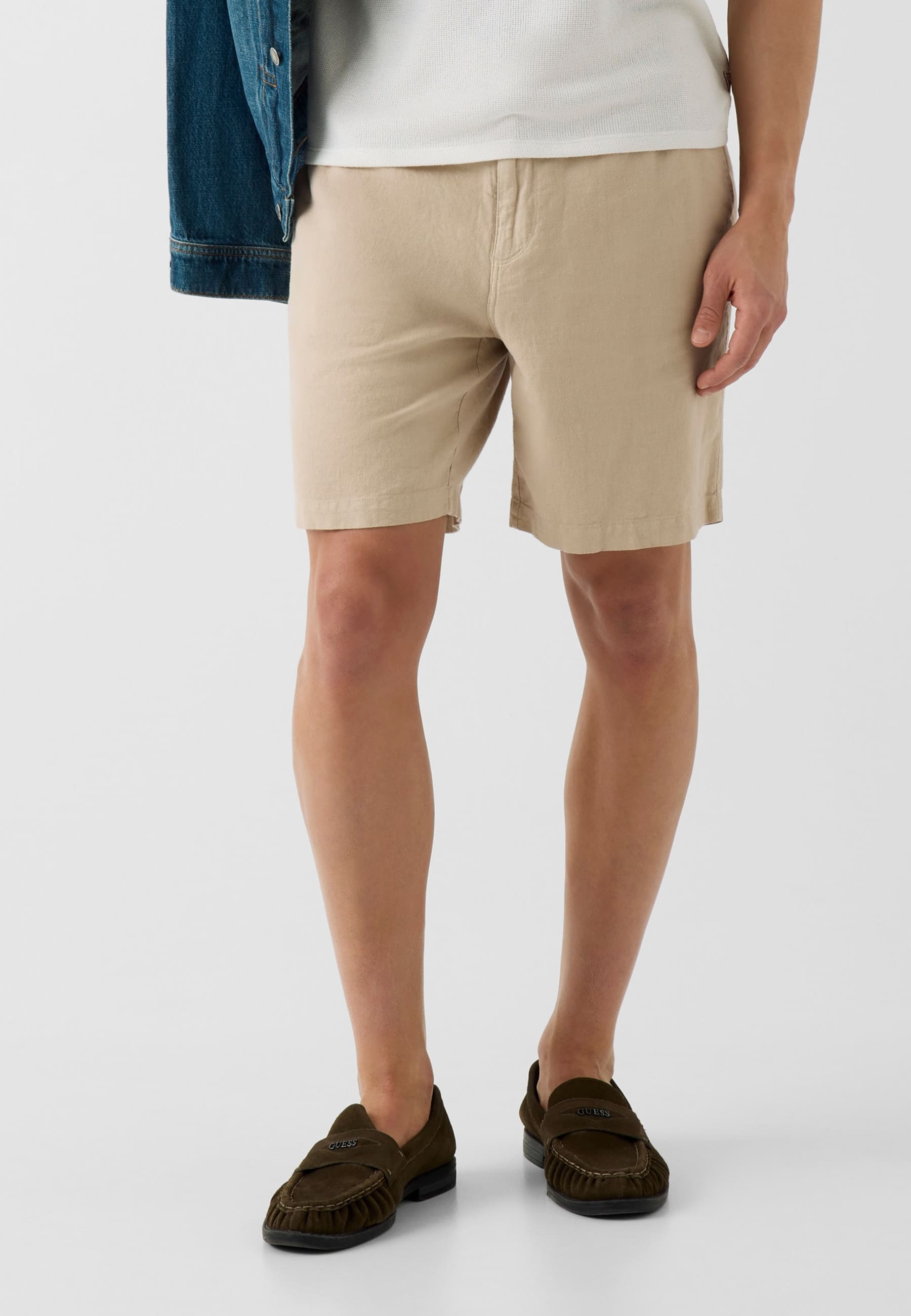 Shorts En Mélange De Lin, GUESS
