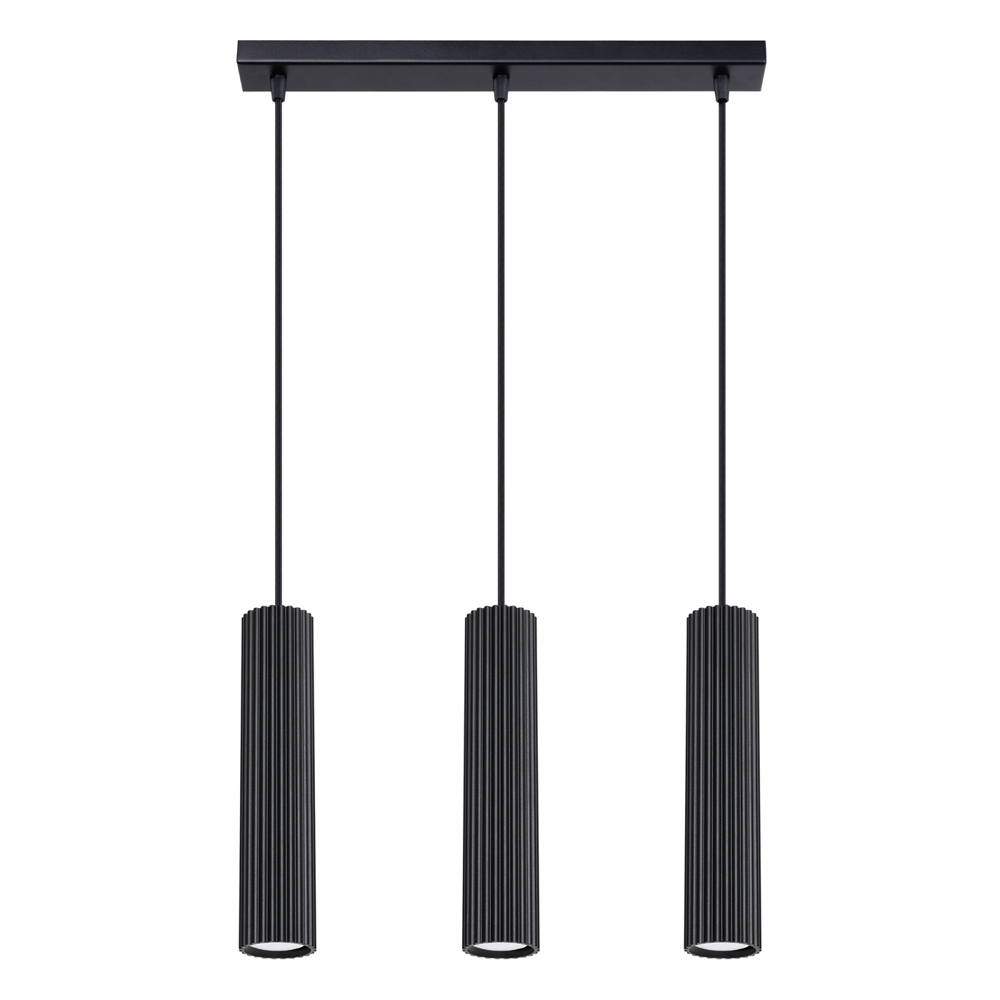 Suspension Aluminium Noir GU10 3 Karbon Line, EDEN