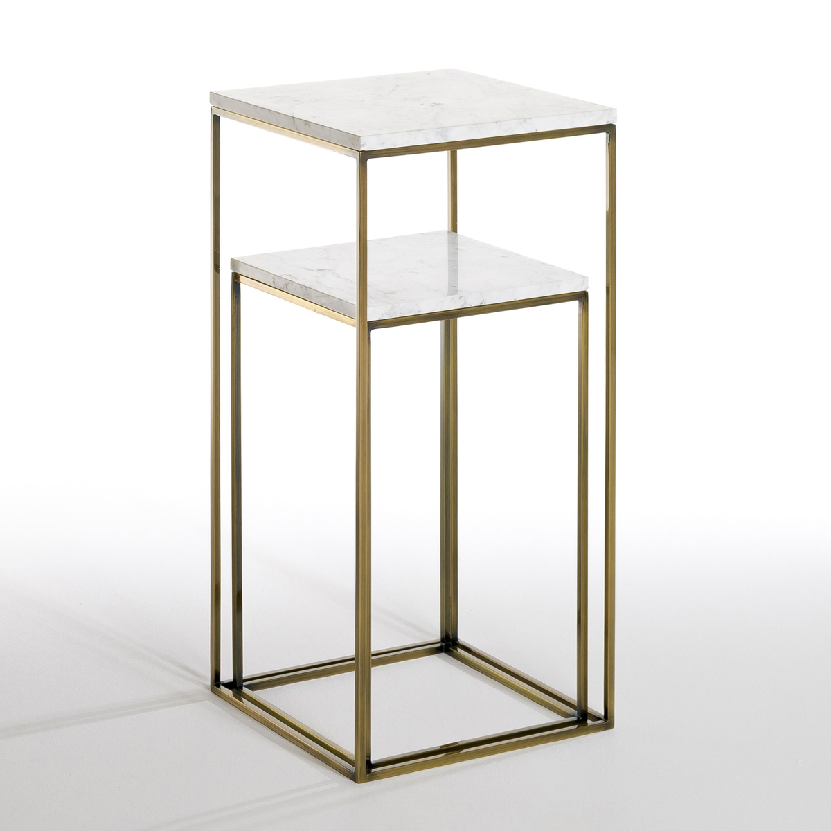 Product photograph of Set Of 2 Mahaut Side Tables With Marble Top from La Redoute UK.