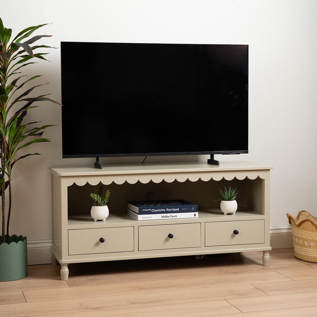 Elms Scalloped Edge 3 Drawer Media Unit, SO'HOME