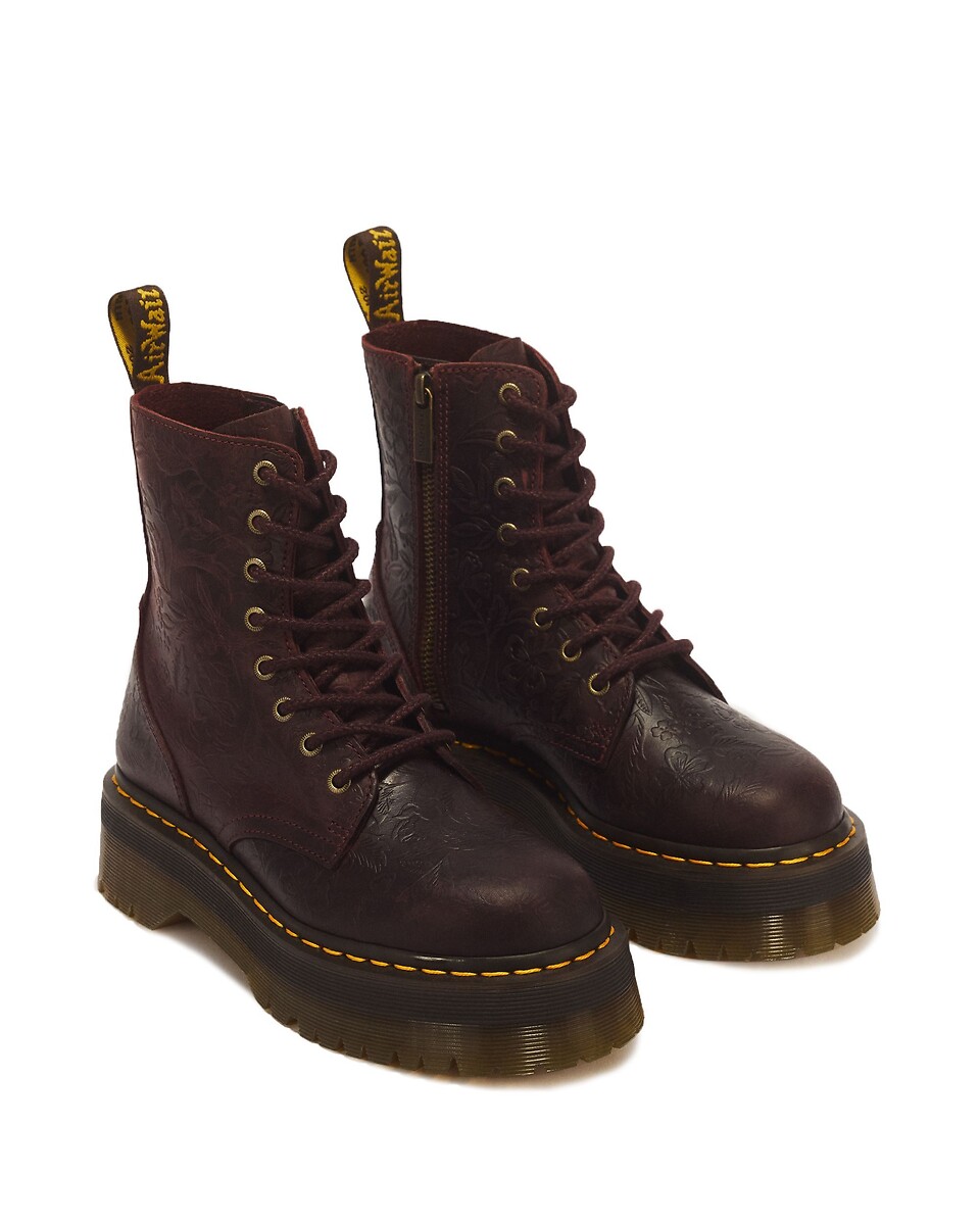 Plateauboots Jadon Emboos Floral van Crazy Horse-leer, DR. MARTENS