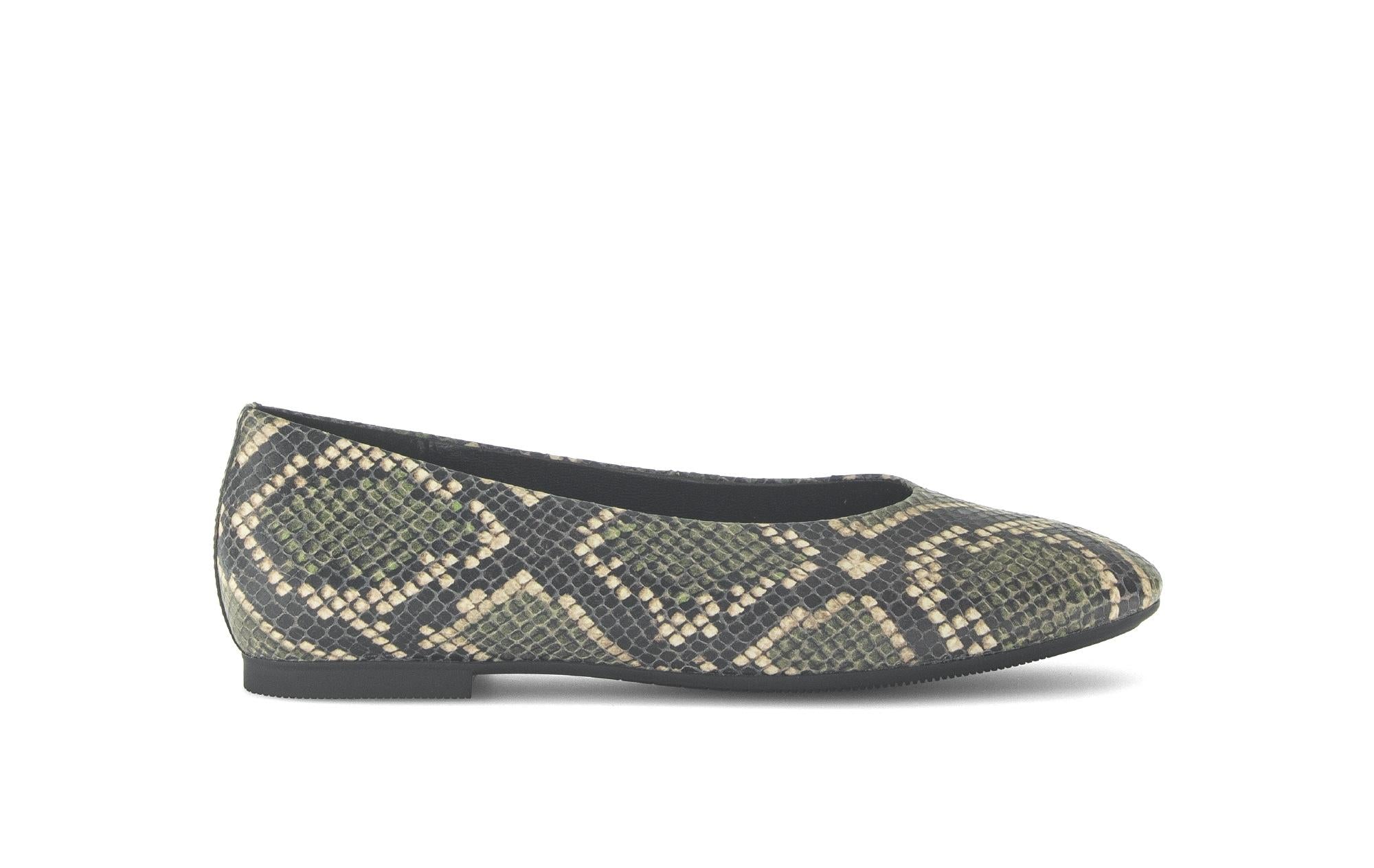 Ballerines en cuir imprimé reptile à talon décroché, GABOR