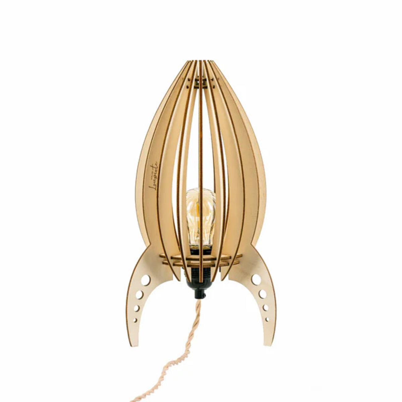 Lampe de table en bois de peuplier ARIANE, ATELIER LOUPIOTE