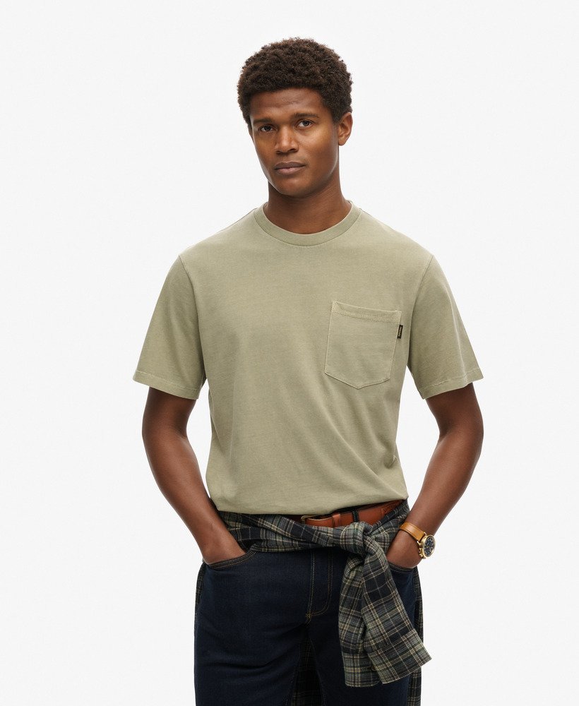T-shirt à poche avec surpiqûres contrastées, SUPERDRY
