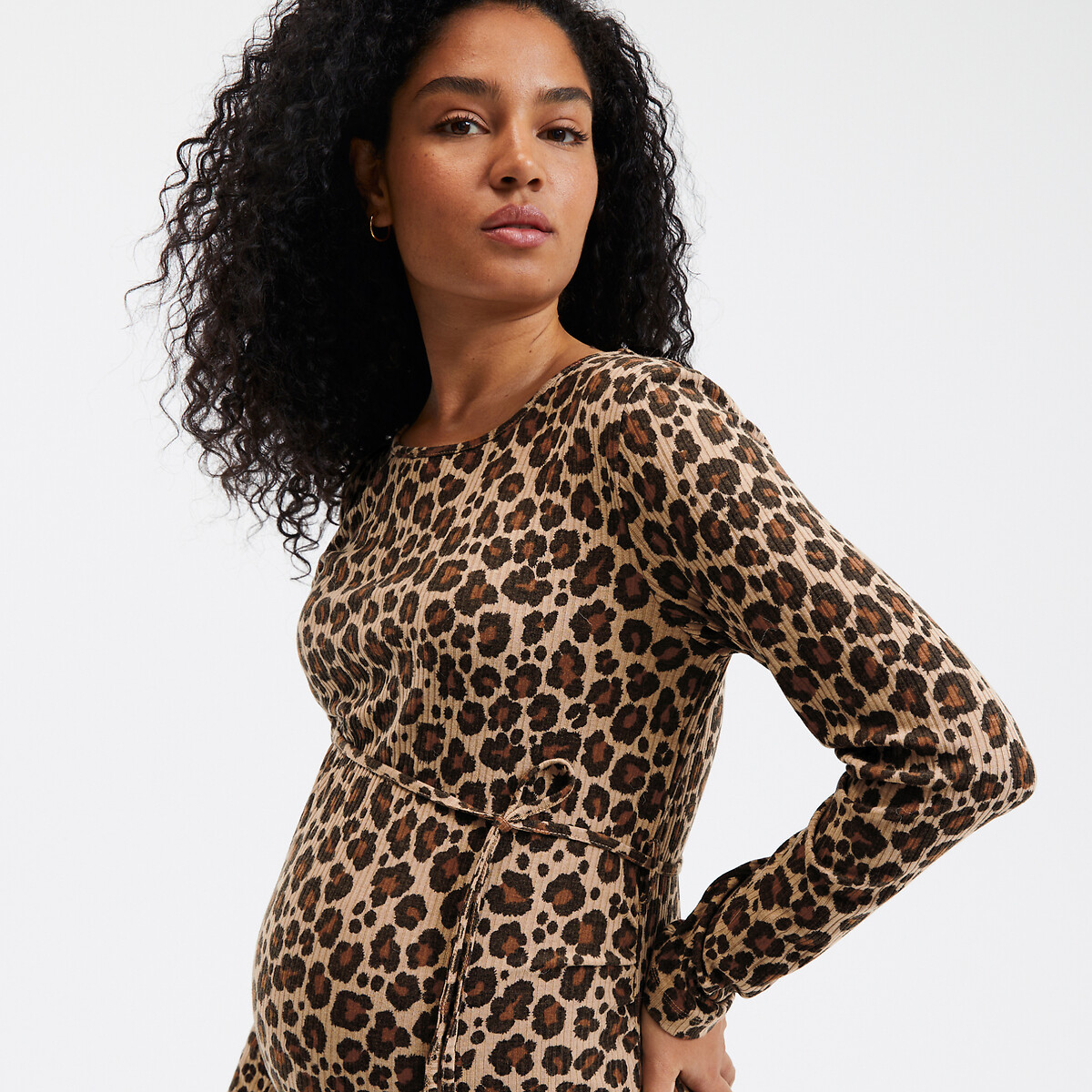 Animal print maternity dress leopard print La Redoute Collections La Redoute