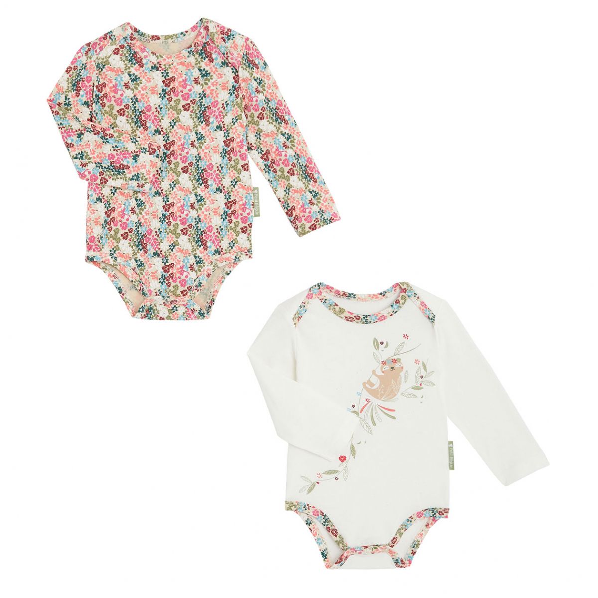 Lot De 2 Bodies Bebe Manches Longues Contenant Du Coton Bio Crocus Ecru Petit Beguin La Redoute
