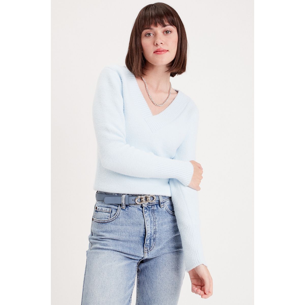 Pull bleu store pastel femme