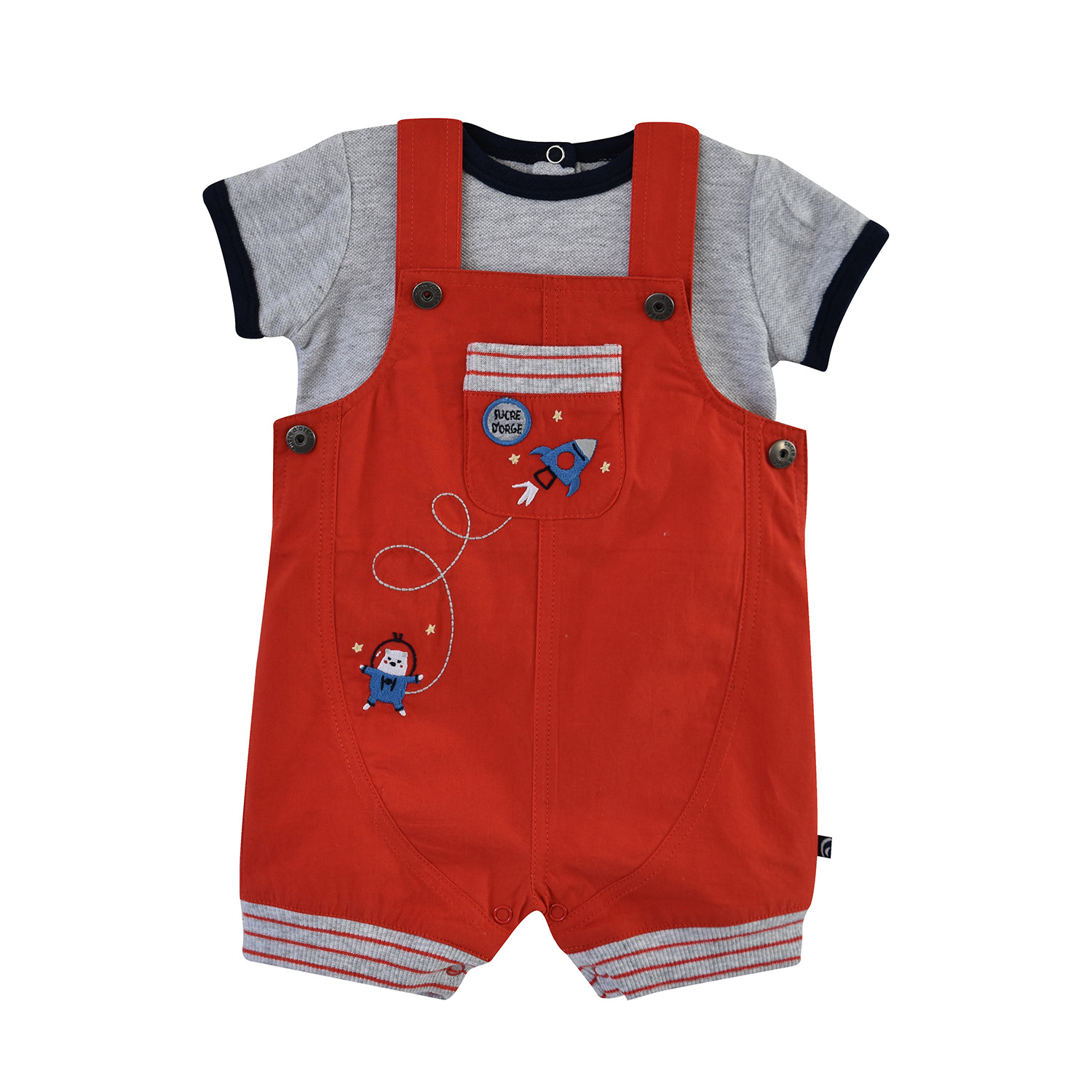 Tee shirt salopette eloi popeline bebe, SUCRE D'ORGE