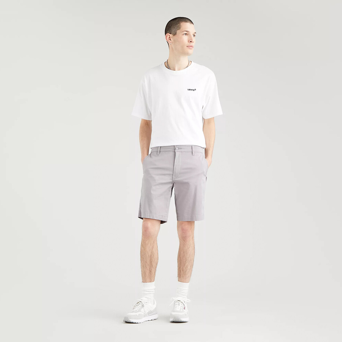 Mens grey chino shorts | La Redoute