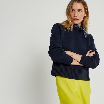 Cotton Chunky Knit Jumper with Crew Neck LA REDOUTE COLLECTIONS