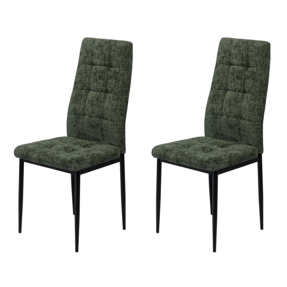 Chaise de salle à manger en tissu et métal Zurick (lot de 2), AMADEUS