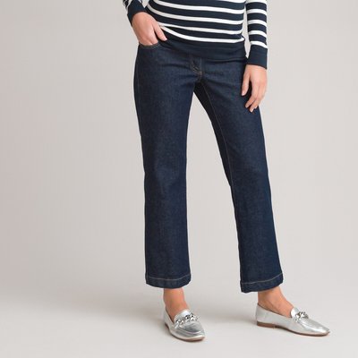 Straight Maternity Jeans with High Waistband in Organic Cotton, Length 27" LA REDOUTE COLLECTIONS