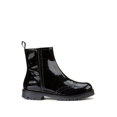 Kids Ankle Boots in Patent Leather with Zip Fastening LA REDOUTE COLLECTIONS