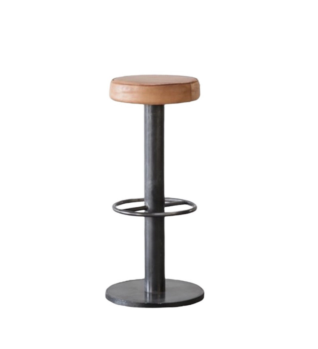 Tabouret de bar en acier et cuir - STEEL, MATHI DESIGN