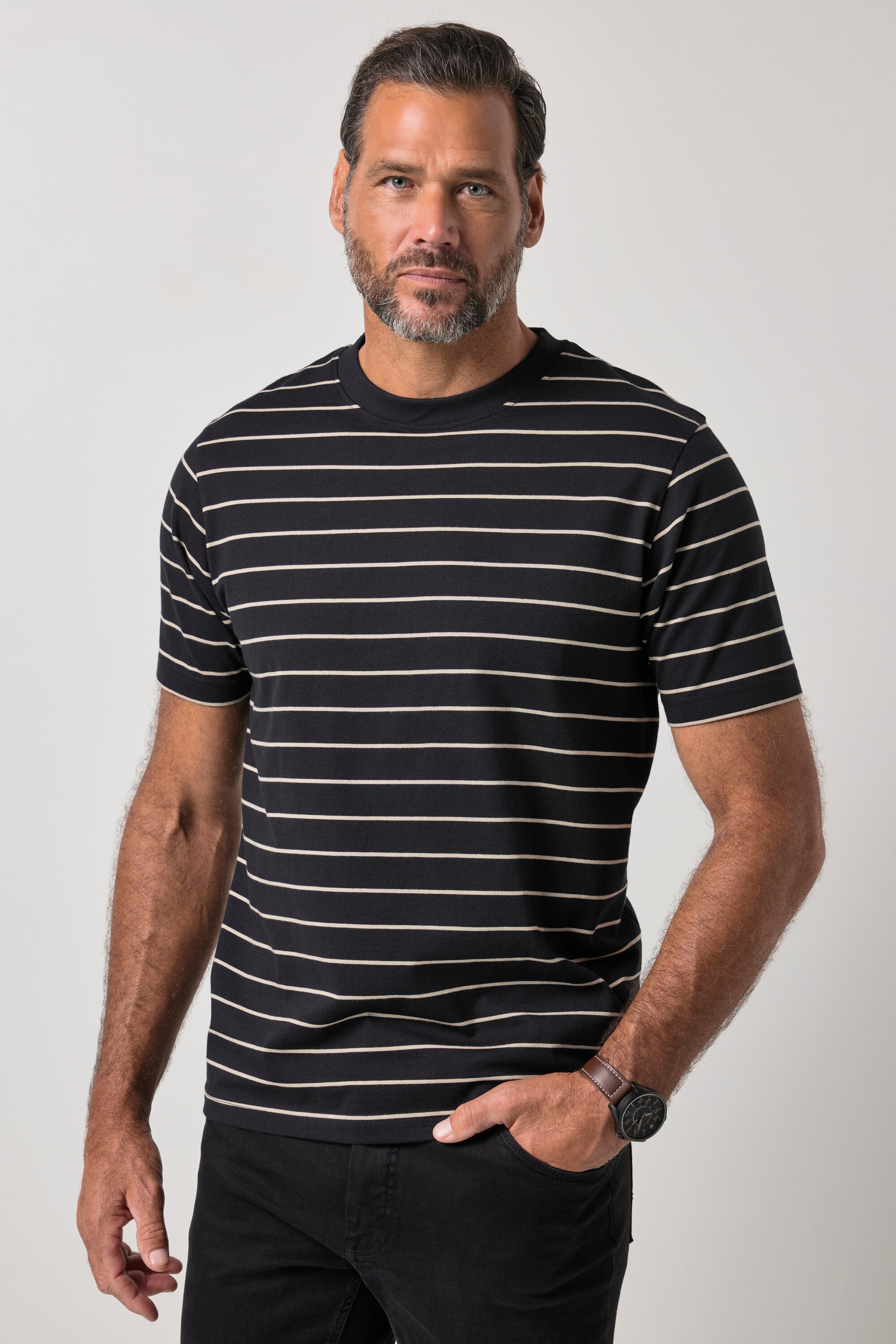 T-shirt rayé, manches courtes - jusqu'au 8 XL, JP1880