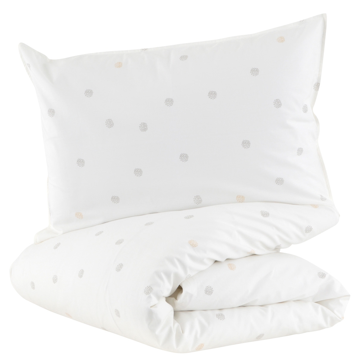 Parure de couette bébé coton bio POMPOM POIS, LITTLE CREVETTE